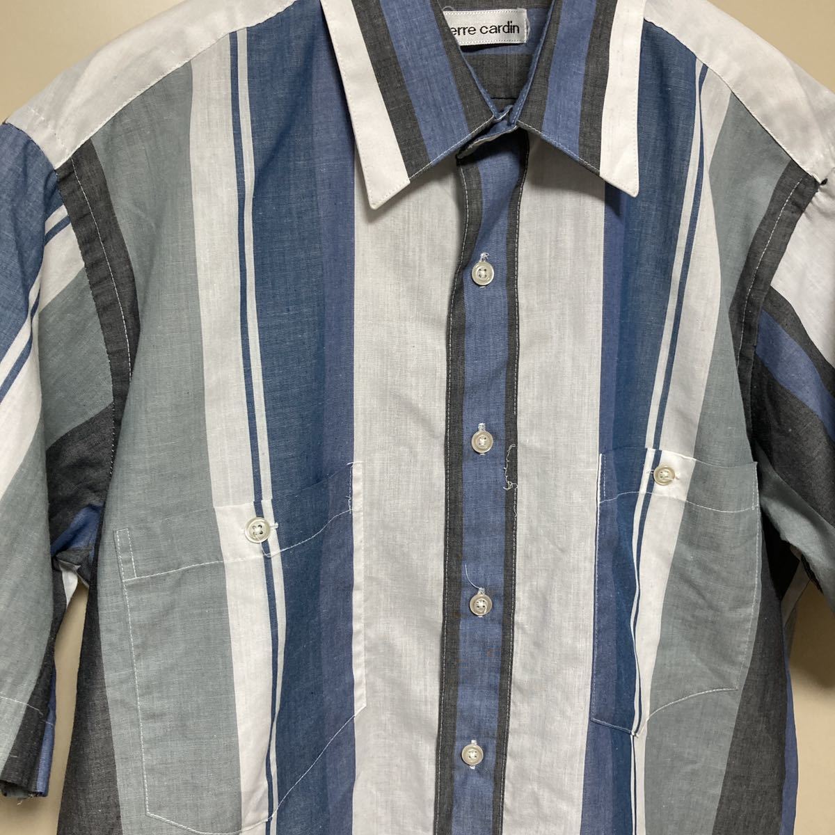 ピエール・カルダン Pierre Cardin 半袖シャツ オープンカラーシャツ SHIRT パリ Mサイズ 22F3005の画像3