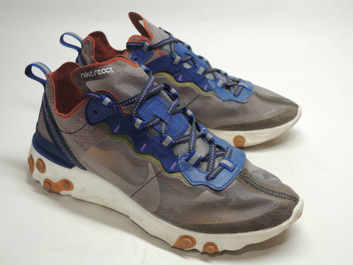 即決!定番! 19製 NIKE REACT ELEMENT 87 グレー ブルー 26cm AQ1090-200 / ナイキ リアクトエレメント_画像2