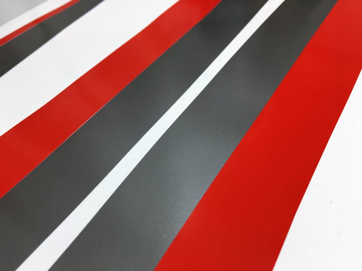 Z400GP 純正風タンクライン ステッカーセット 2色重ねタイプ レッド/シルバー（赤/銀） 黒車等に！ 外装デカール_画像2
