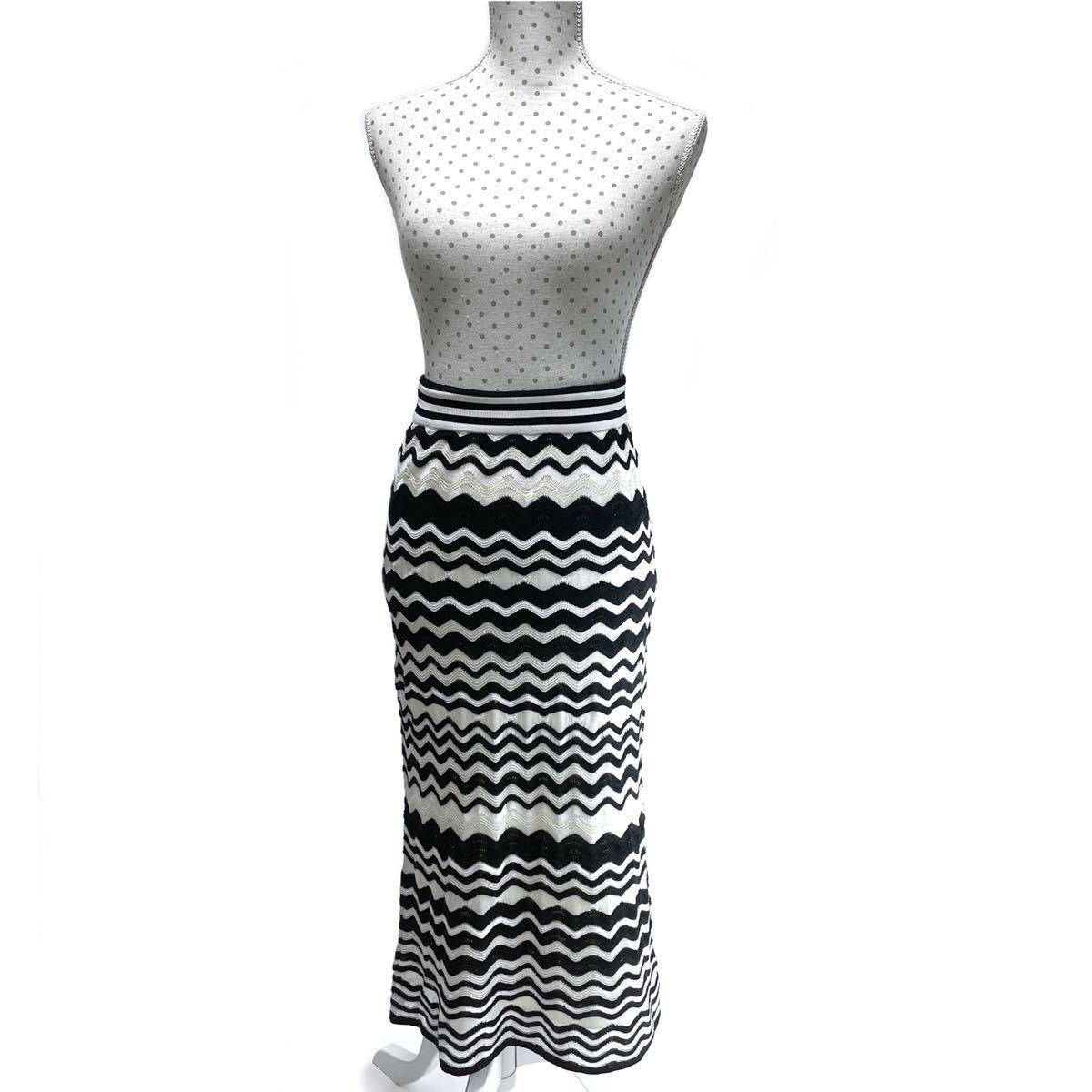 美品◇M MISSONI ミッソーニ◇麻×レーヨン×コットン ニット素材 ロング 販売特注 【MISSONI】サイズ40/スカート ひざ丈スカート
