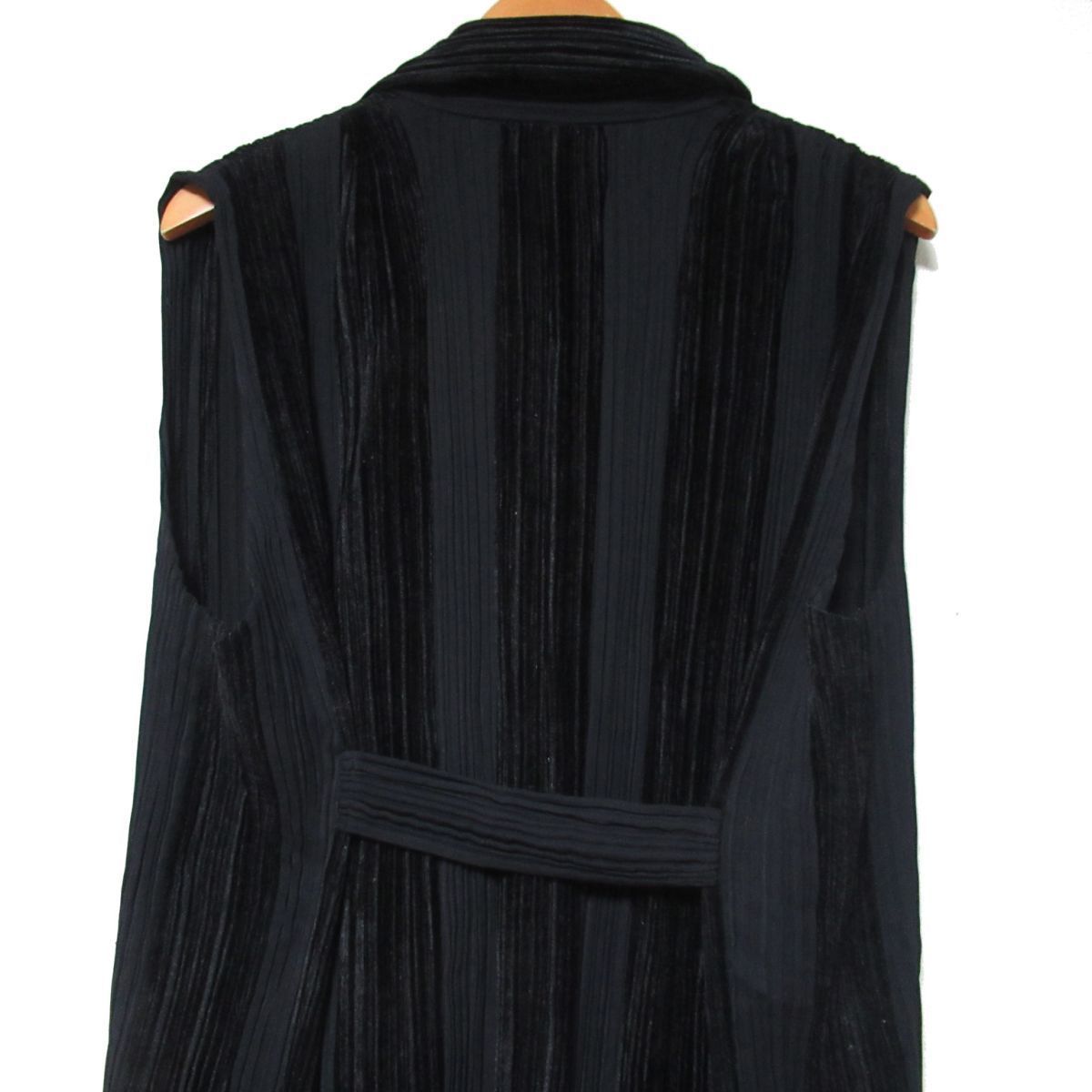 美品 ISSEY MIYAKE イッセイミヤケ ベロア切り替え ストライプ