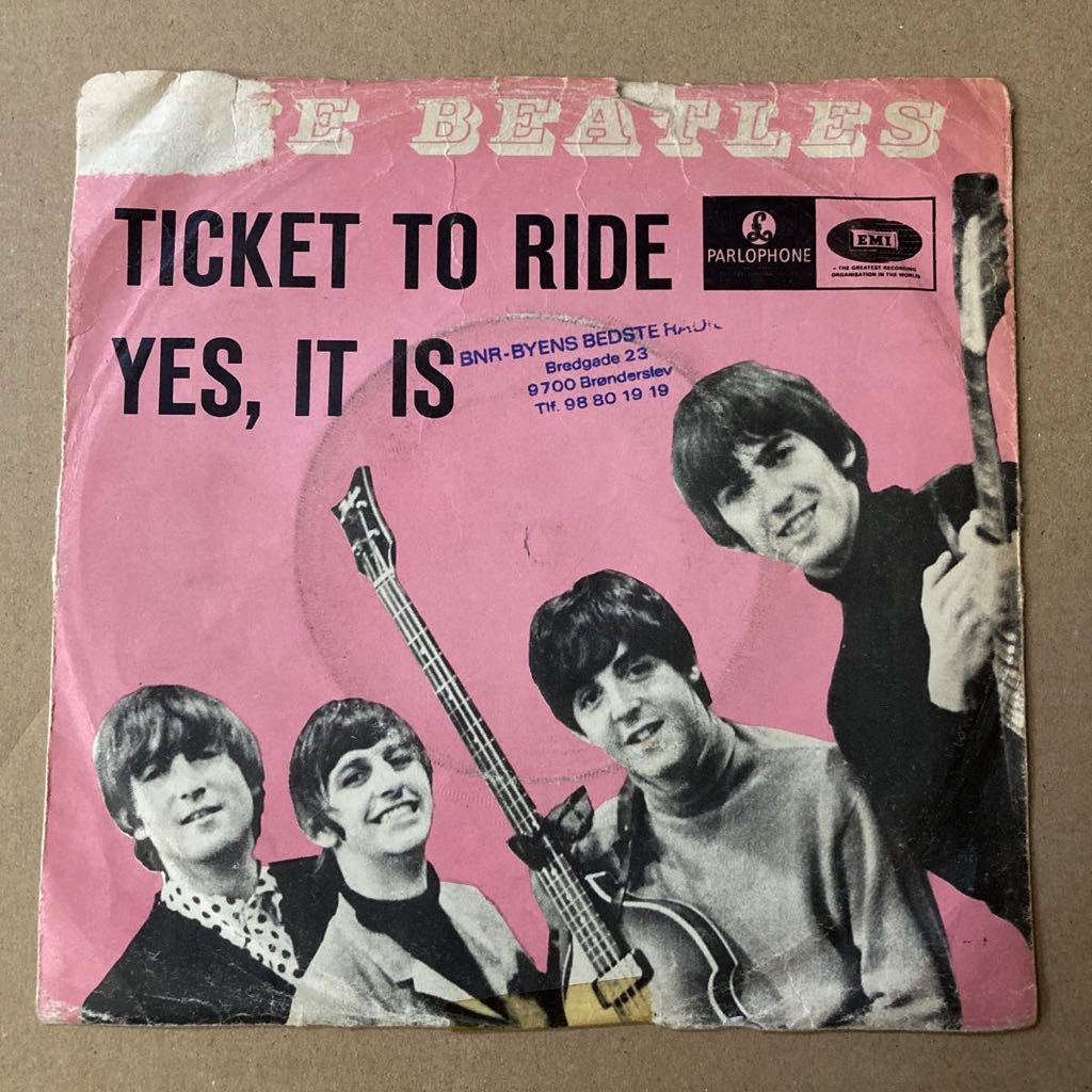 レア デンマーク原盤 “TICKET TO RIDE / YES, IT IS” The Beatles_画像1