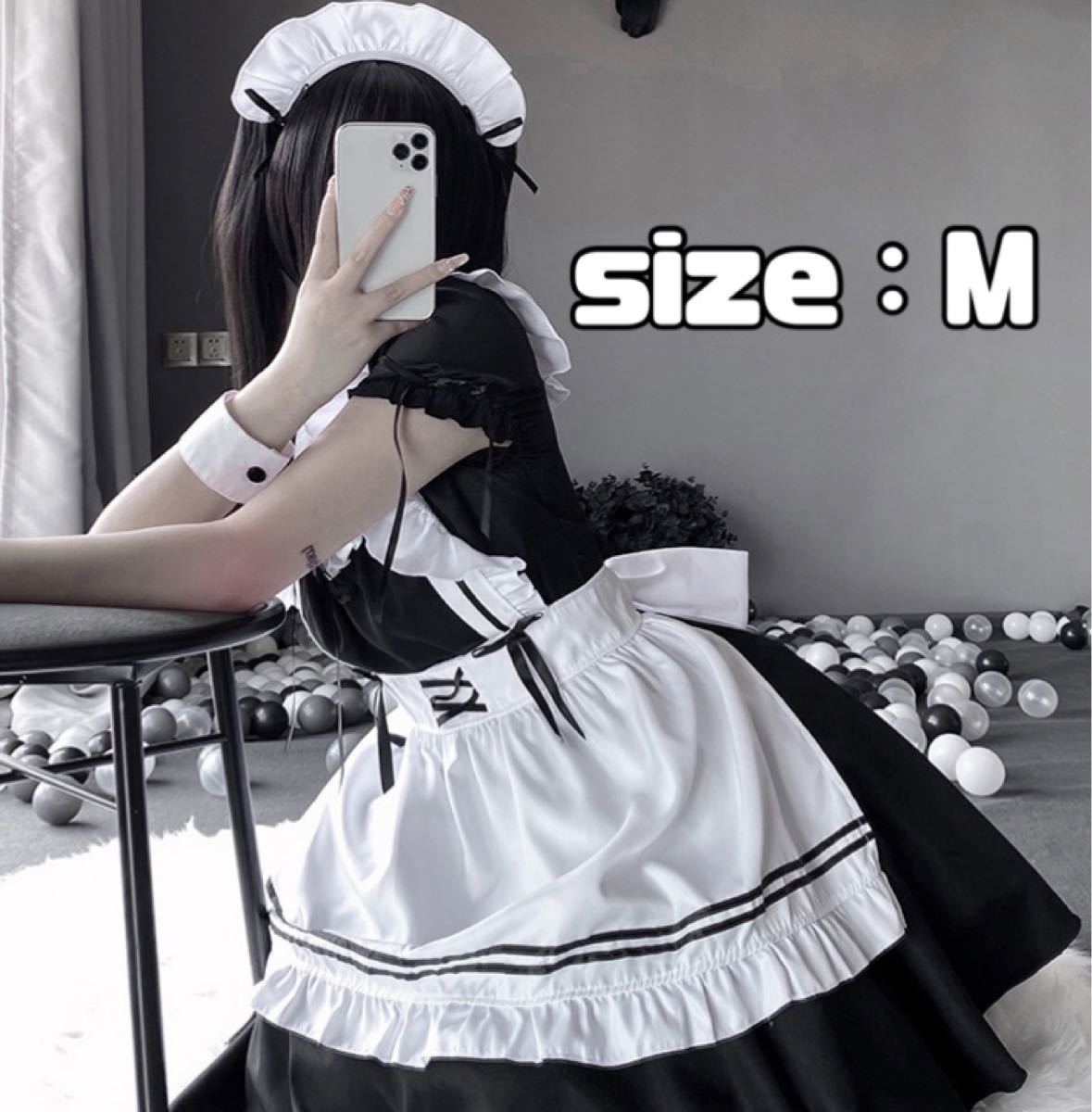 【最終値下げ】ロリータ メイド コスプレ アニメコスチューム フルセット ゴスロリ 販売 M メイド服 コスプレ衣装