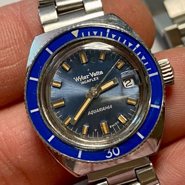 貴重 昭和レトロ★1960年代★SWISS スイス製品★アンティーク 腕時計★WYLER Vetta INCAFLEX Aquarama AUTOMATIC DIVER SUB ワイラー_画像1