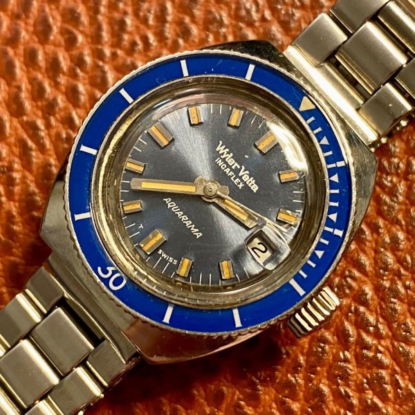  valuable Showa Retro *1960 period *SWISS Switzerland product * antique wristwatch *WYLER Vetta INCAFLEX Aquarama AUTOMATIC DIVER SUBwaila-