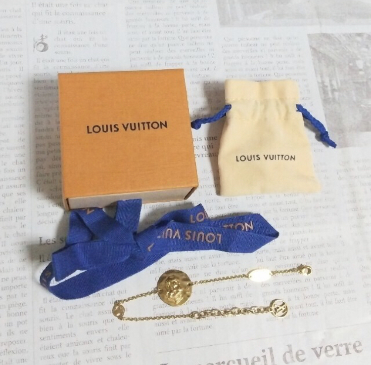  Vuitton bracele dog Dux fndo Louis in The Sky trunk gold *