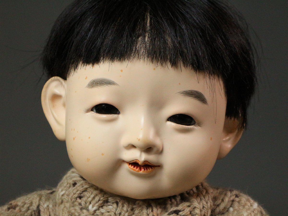 市松人形 東京本所 藤村明光 作 2003年製 抱き人形 三つ折れ人形 生き人形 日本人形 着物人形 少年人形