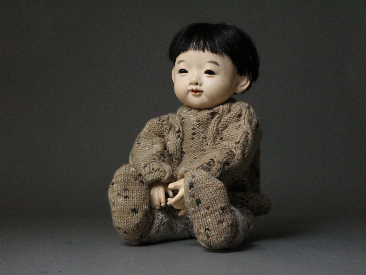 市松人形 東京本所 藤村明光 作 2003年製 抱き人形 三つ折れ人形 生き人形 日本人形 着物人形 少年人形