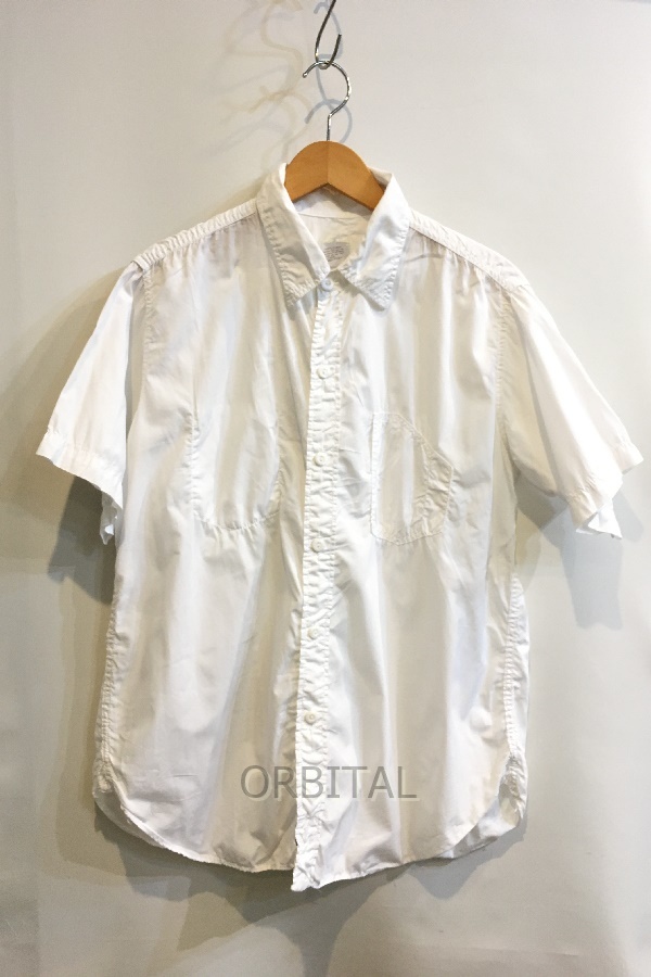二子玉)POST OVERALLS ポストオーバーオールズ クルーザー半袖シャツ USA製 ホワイト 白 定価24,900円 メンズ L