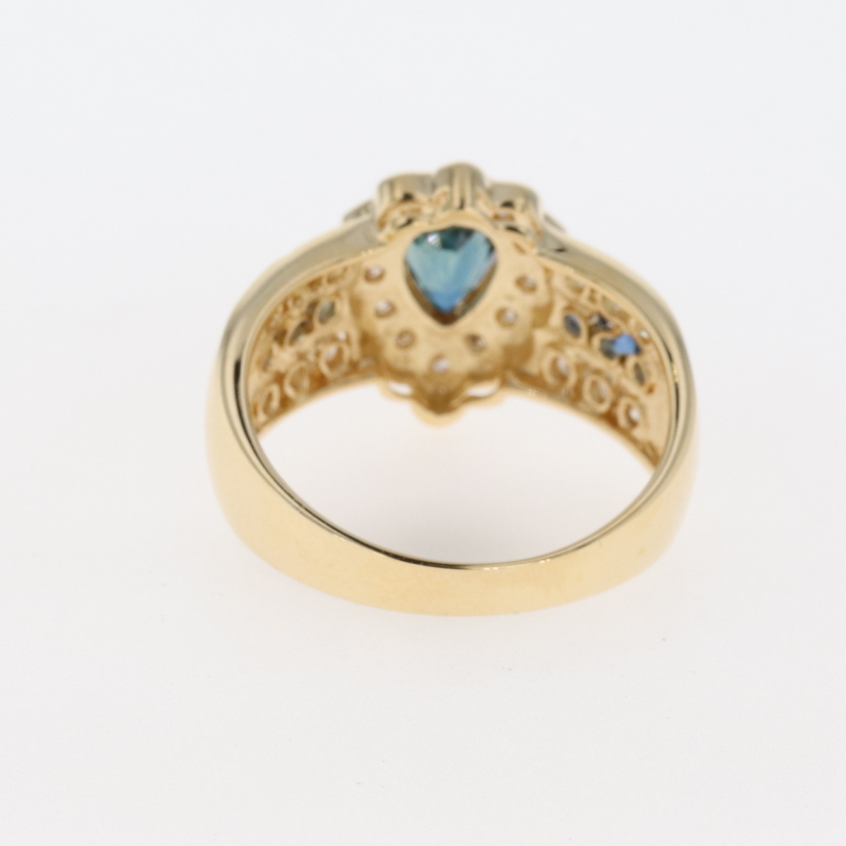 売れ済オンライン K18 サファイア ダイヤ デザインリング 18金 指輪 11号 Y01685 リング