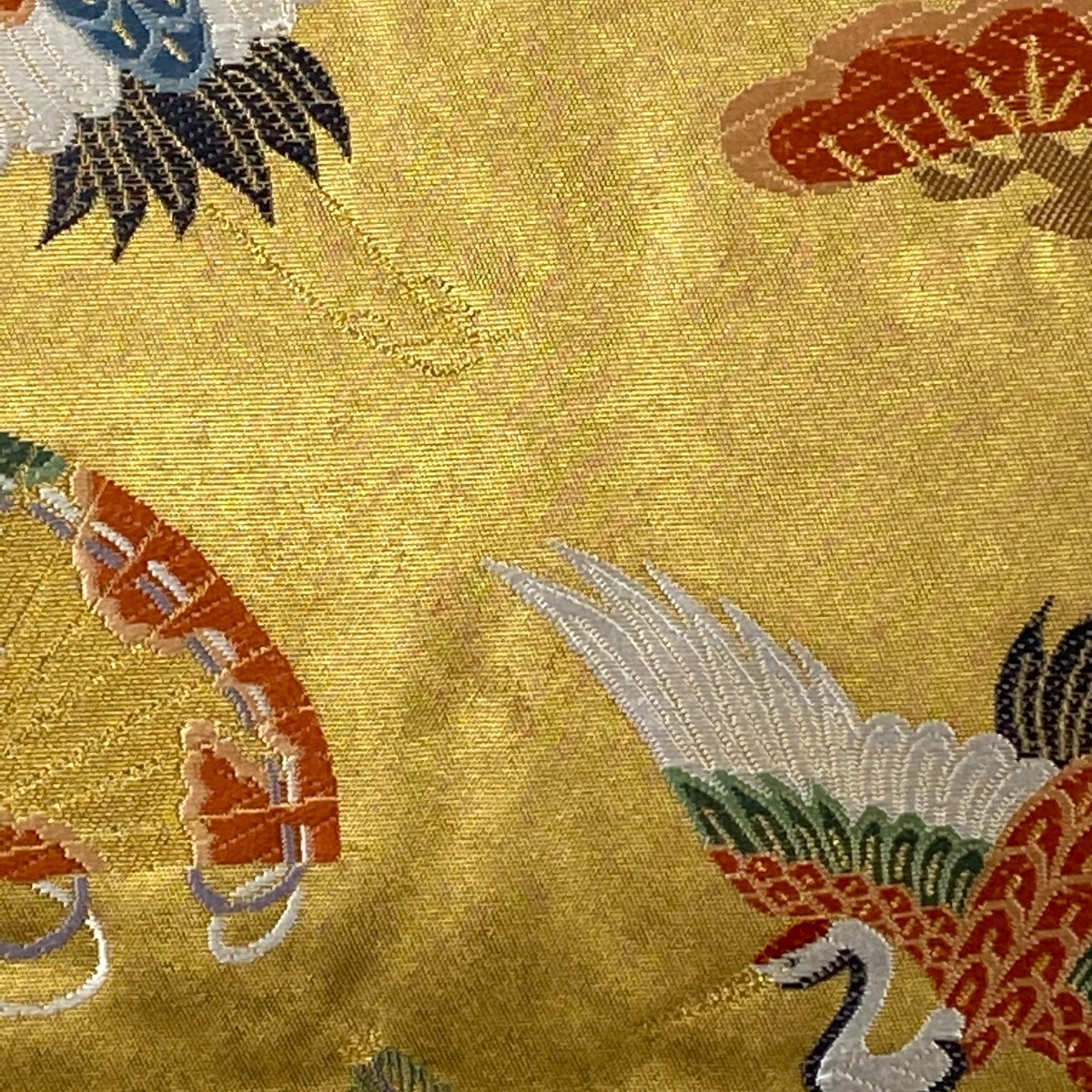 袋帯 美品 名品 証紙 瀞金錦 本金箔 能衣慶長文 唐織 金色 六通 正絹