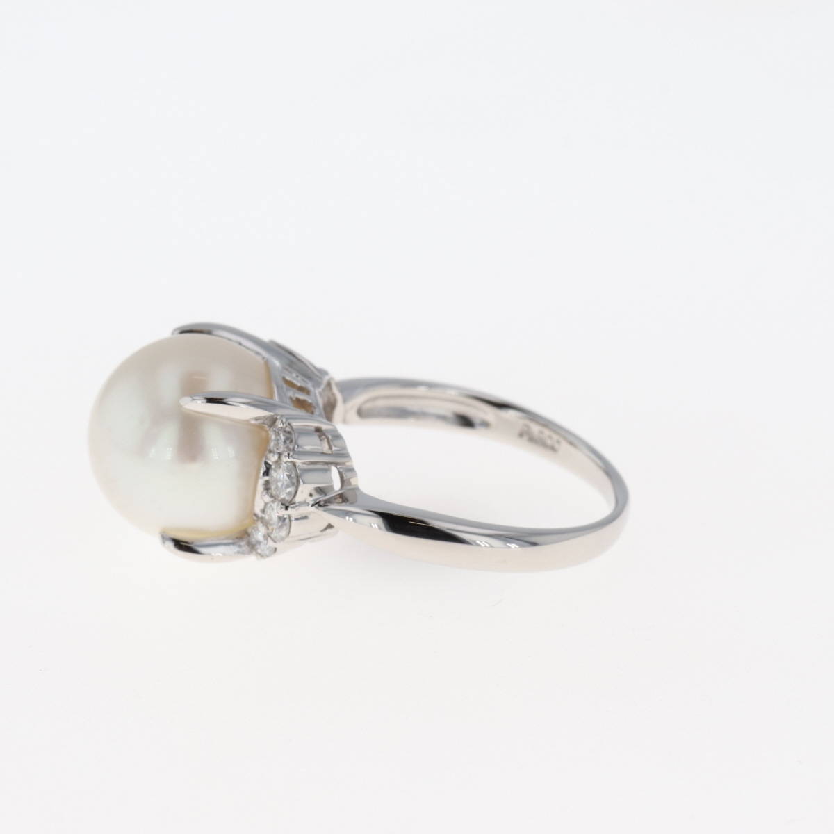 真珠 パール指輪 0.11ct 9mm 8567aa K18 ゴールドカラー ダイヤ デザイン ナチュラル リング 南洋真珠 白蝶真珠 【国内即発送】  リング