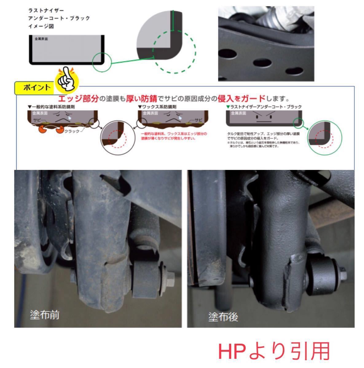 ラストナイザー ブラック　12本 アンダーコート オベロン 塩害対策用長期防錆剤 下廻り 錆止め 車検