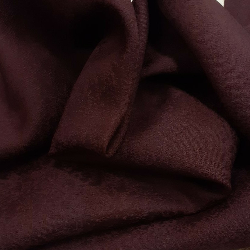 062903　正絹　赤紫色　小豆色　茶色　無地　シルク320cm　はぎれ　ハギレ　リメイク　ハンドメイド