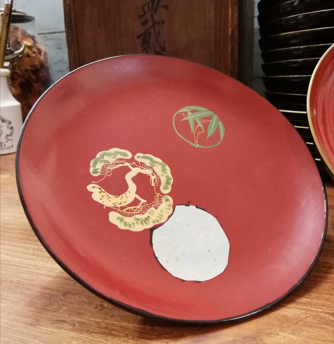 ヤフオク! - 日本のアンティーク 漆器 銘々皿 22枚セット 木