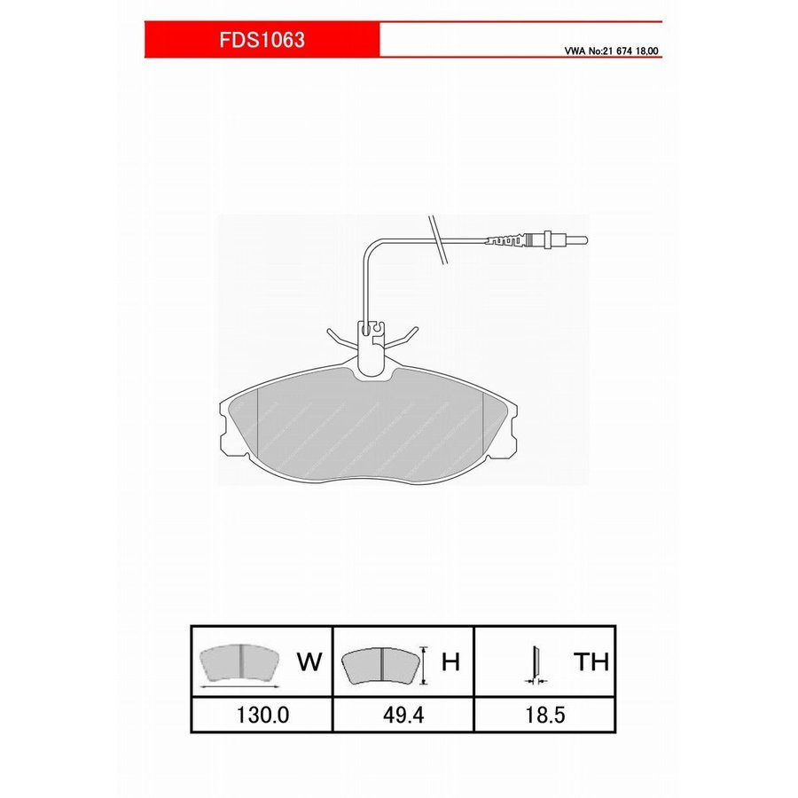 FERODO スポーツパッド DSパフォーマンス プジョー306 (N5) S16/シトロエン クサラ (N6系) 2.0 VTS用フロント 品番：FDS1063_画像2