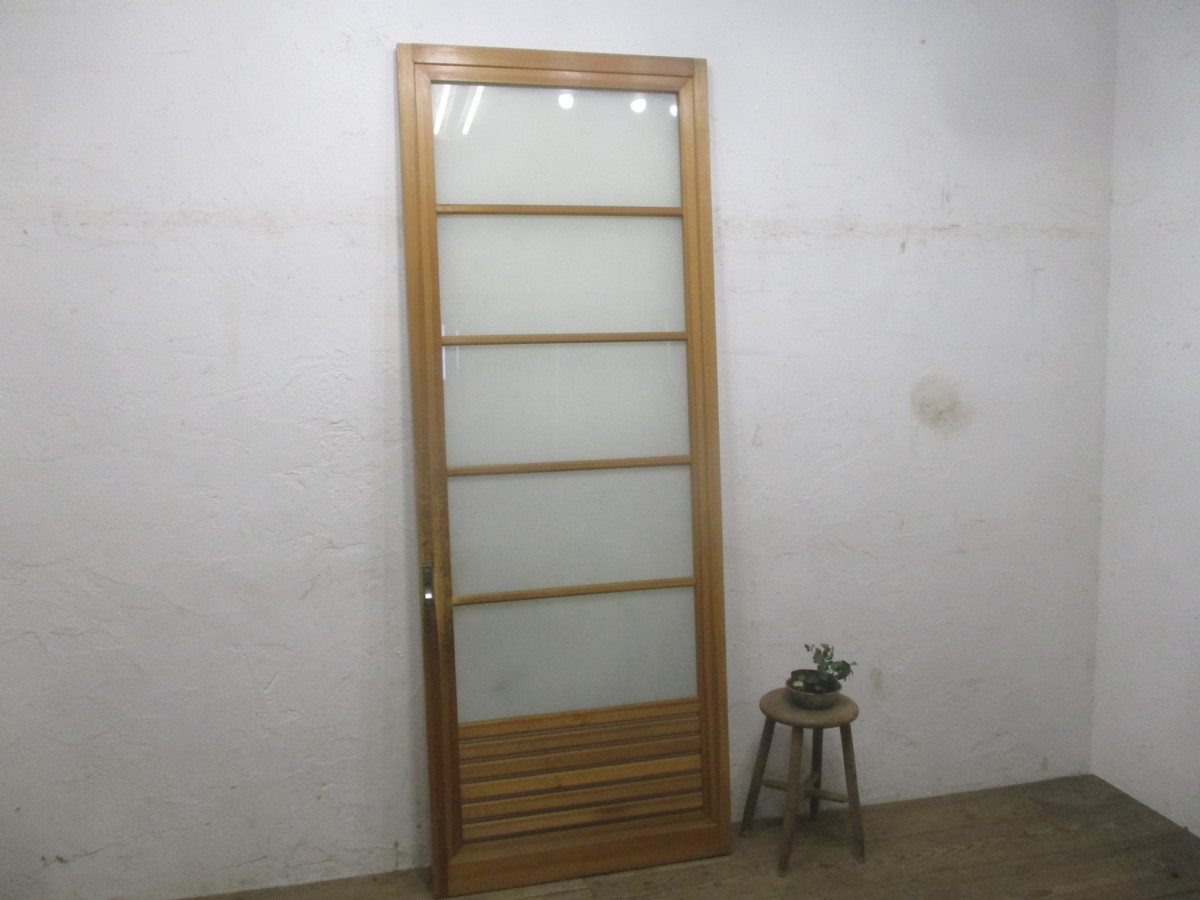 タL265◆(3)【H219cm×W82,5cm】◆特大サイズの木製ガラス戸◆特注 建具 引き戸 サッシ 古民家 町屋 建築資材M下