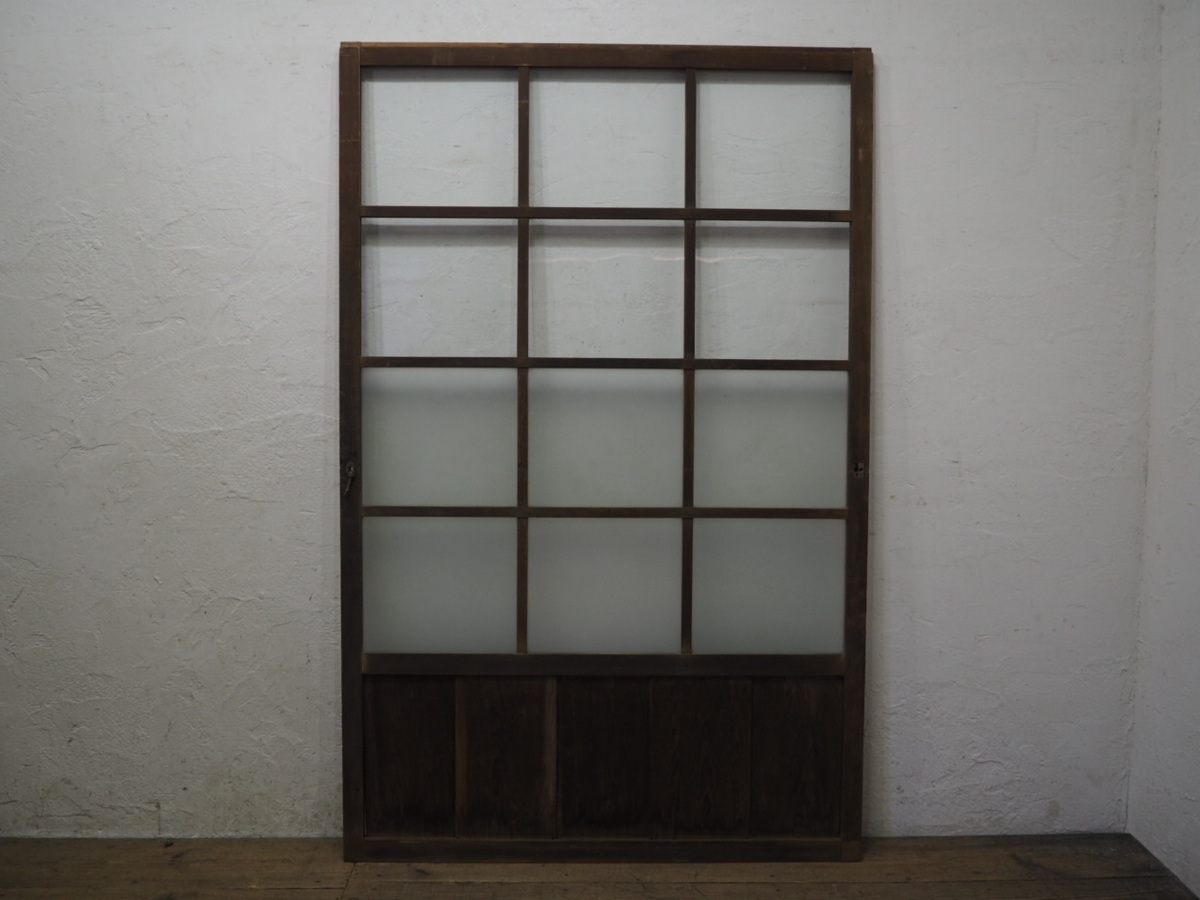 taU091*(1)[H176,5cm×W113,5cm]* античный *.... стекло. большой старый из дерева раздвижная дверь * двери волна стекло дверь рама старый мебель retro M внизу 