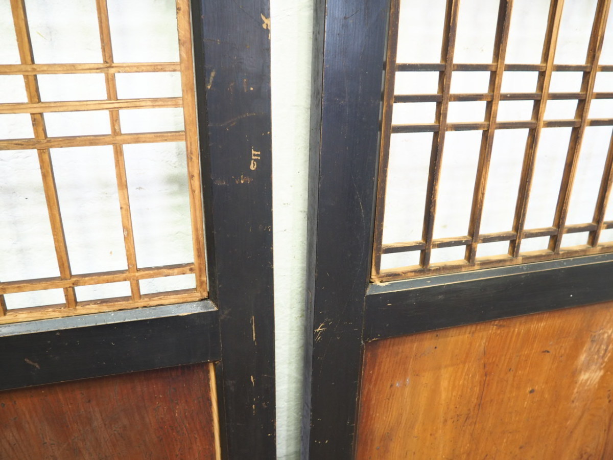 taV658*(2)[H176,5cm×W87,5~92cm]×2 sheets * antique * taste ... exist old wooden sliding door * fittings obi door wooden door shoji door old Japanese-style house reform L under 