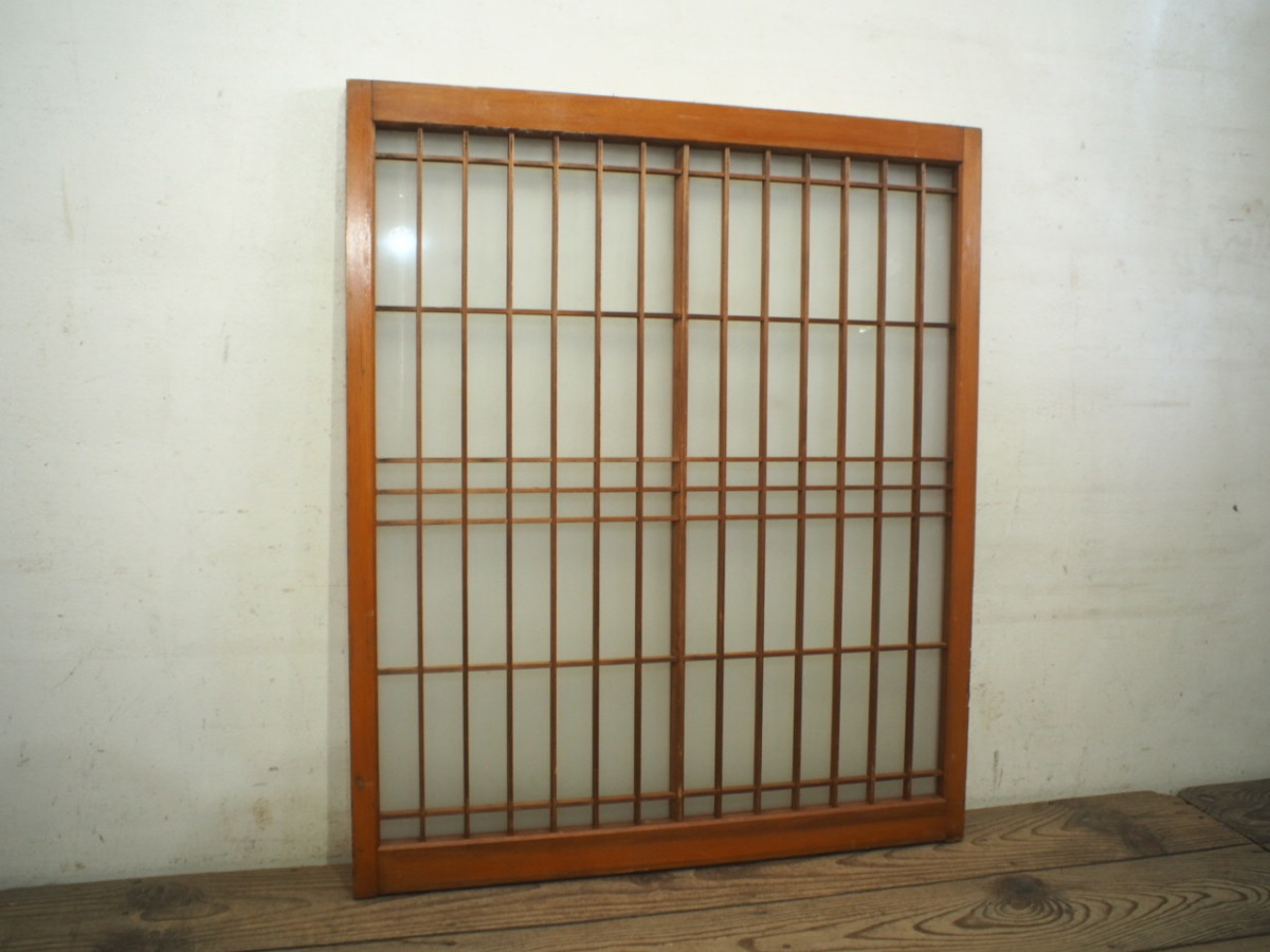 全ての タD0601◇【H94cm×W80cm】◇組子細工のレトロな古い木製ガラス