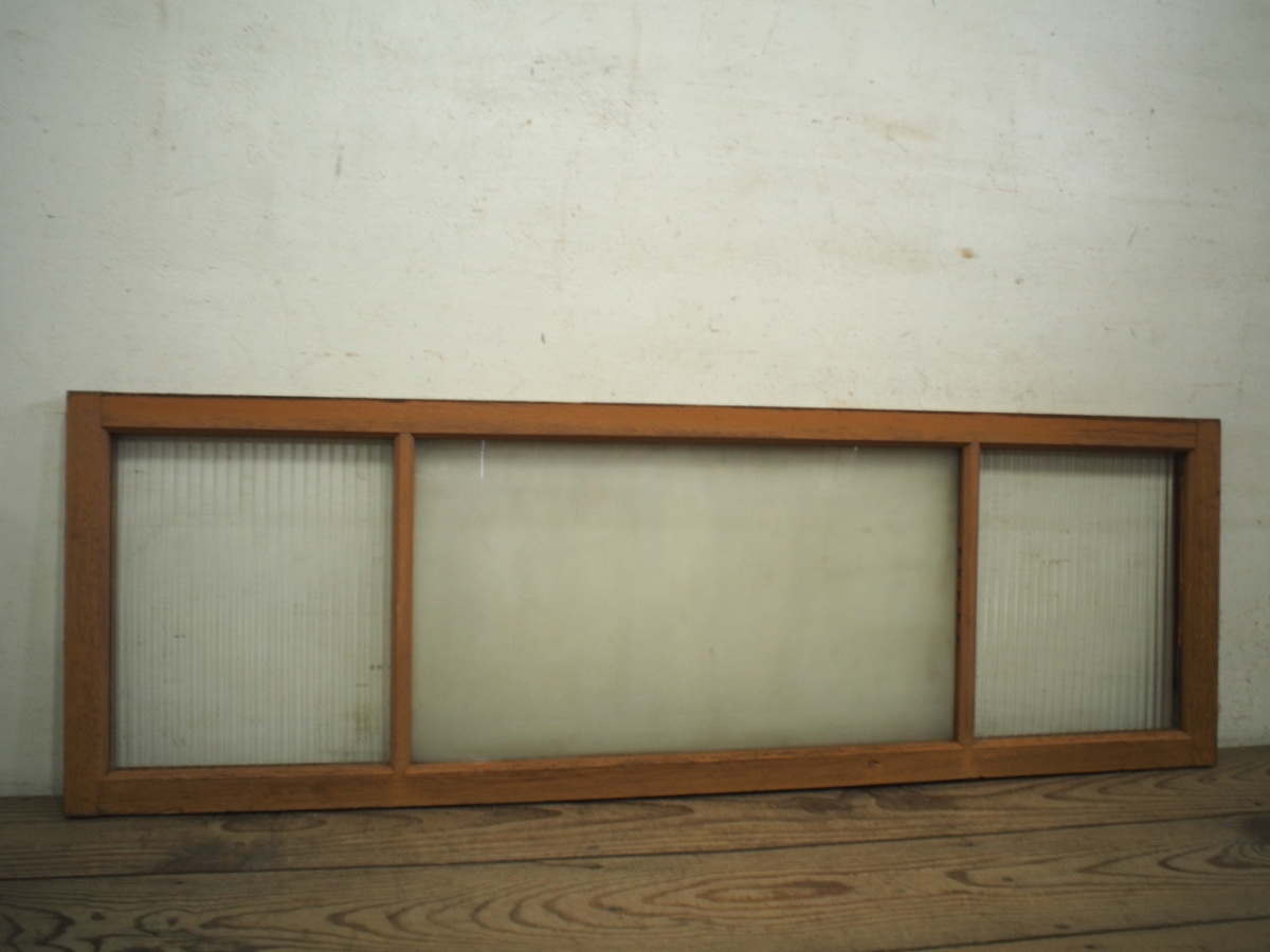 taD0154*(1)[H40cm×W124,5cm]* pretty molding glass entering. old tree frame glass door * old fittings field interval Ran ma Akira . taking old Japanese-style house retro antique K under 