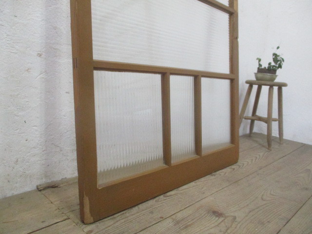 taN065*(5)[H178cm×W91cm]* pretty molding glass. retro old tree frame sliding door * fittings glass door store furniture construction material interior antique L under 