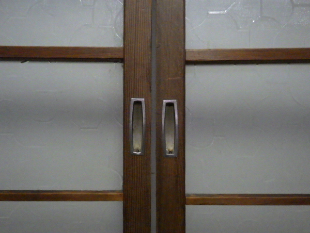 taX0776*(1)[H131,5cm×W67cm]×2 листов * симпатичный дизайн стекло. старый дерево рамка-оправа стекло дверь * старый двери раздвижная дверь рама маленькое окно б/у жилье преобразование K.1
