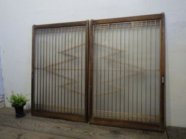 2022超人気 タY0271◇【H97cm×W64cm】×2枚◇両面ガラス入り◇素敵な組