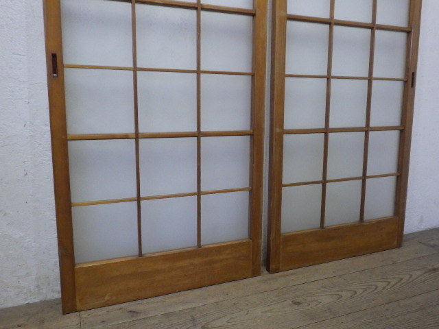taT498*(3)[H176,5cm×W67,5cm]×2 листов *.. дизайн. ретро старый дерево рамка-оправа стекло дверь * двери раздвижная дверь рама старый дом в японском стиле . материал L внизу 