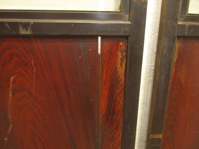 taI736*[H176cm×W94,5cm]×2 листов * античный * ретро тест ... старый из дерева раздвижная дверь * двери obi дверь деревянная дверь стекло дверь старый дом в японском стиле L внизу 