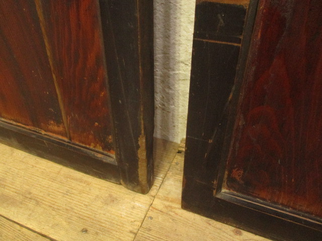 taI736*[H176cm×W94,5cm]×2 листов * античный * ретро тест ... старый из дерева раздвижная дверь * двери obi дверь деревянная дверь стекло дверь старый дом в японском стиле L внизу 