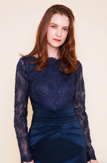 TADASHI SHOJI タダシショージ NAVY ワンピース 「10 」/ 13号程度