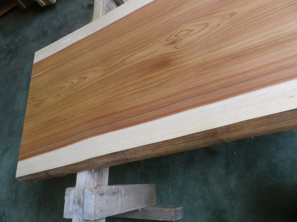 長166*幅61-64*厚5.4　杉17の木材木工材,一枚板自然木無垢材ＤＩＹ　テーブル天板　スギ_画像3