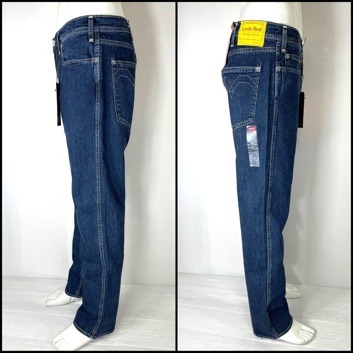 Levi's リーバイス502レッド新品 未使用 テーパードストレッチ 88cm