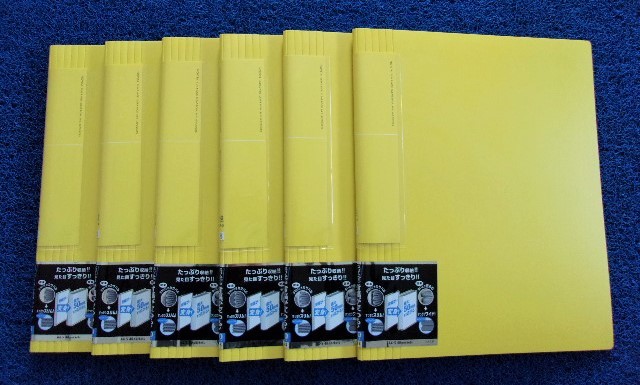 A-989 KOKUYO コクヨ クリヤーブック NOViTA ノビータ ラ-TN570Y 黄色 ウェーブカットポケット 固定式 A4 縦 40ポケット 6冊 ファイル 文具_画像1