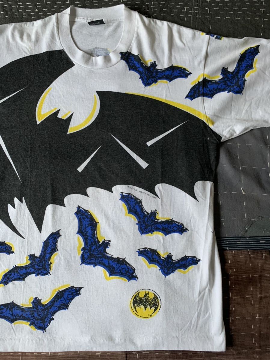 80s XL 総柄 batman vintage Tシャツ DC COMIC アメコミ バットマン marvel マーベル ビンテージ USA製 アメリカ製 1988