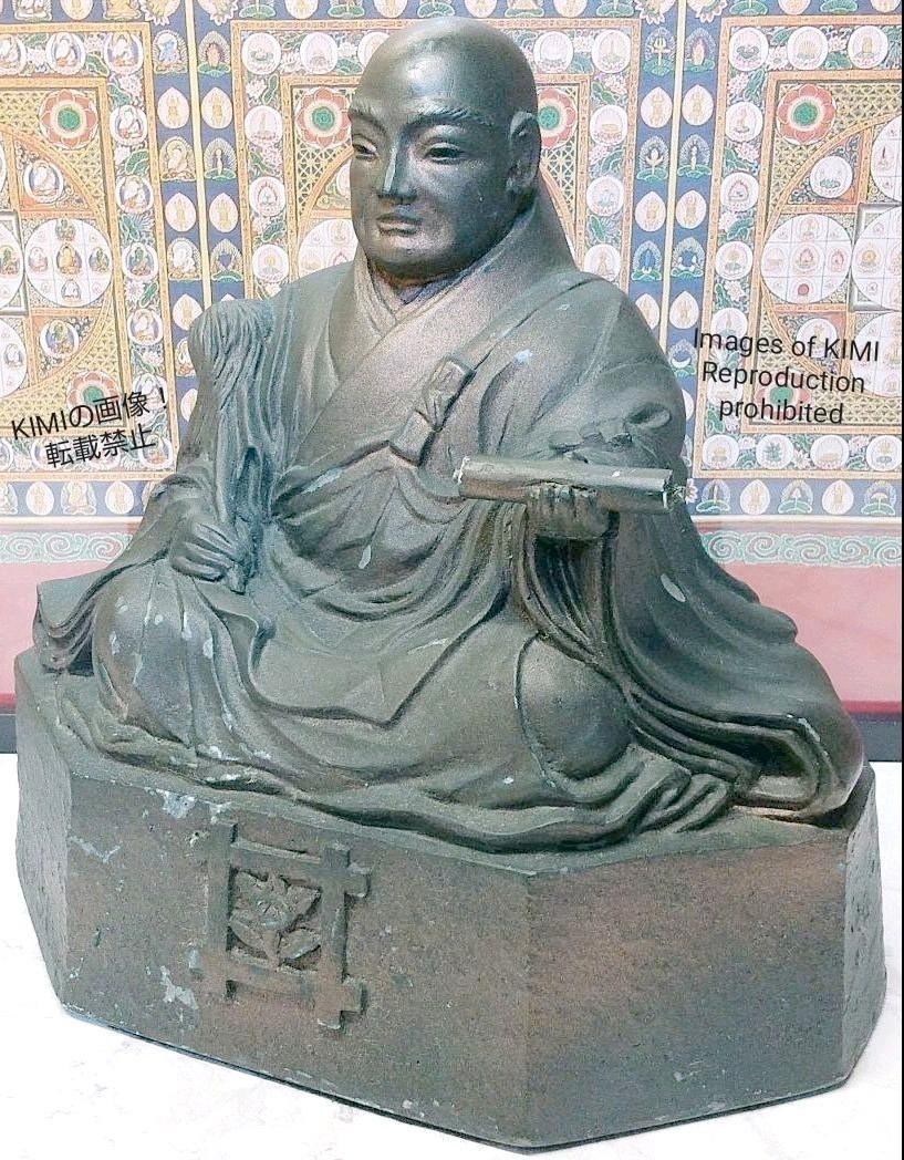 圧倒的存在感! 日蓮上人坐像 高さ19cm 仏教美術 日蓮宗の宗祖 日蓮聖人