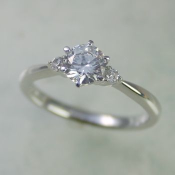 婚約指輪 シンプル ダイヤモンド 0.2カラット プラチナ 鑑定書付 0.247ct F SI1 EXカット CGL_画像1