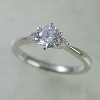 婚約指輪 安い プラチナ ダイヤモンド 0.4カラット 鑑定書付 0.48ct Eカラー VS1クラス 3EXカット GIA_画像1