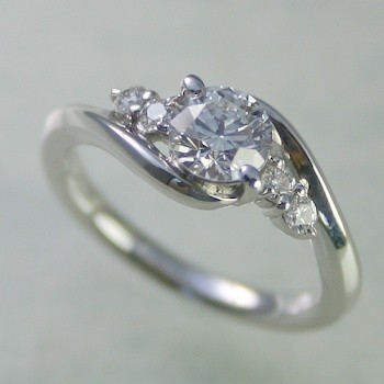 婚約指輪 安い プラチナ ダイヤモンド 0.4カラット 鑑定書付 0.42ct Eカラー VS1クラス 3EXカット GIA_画像1