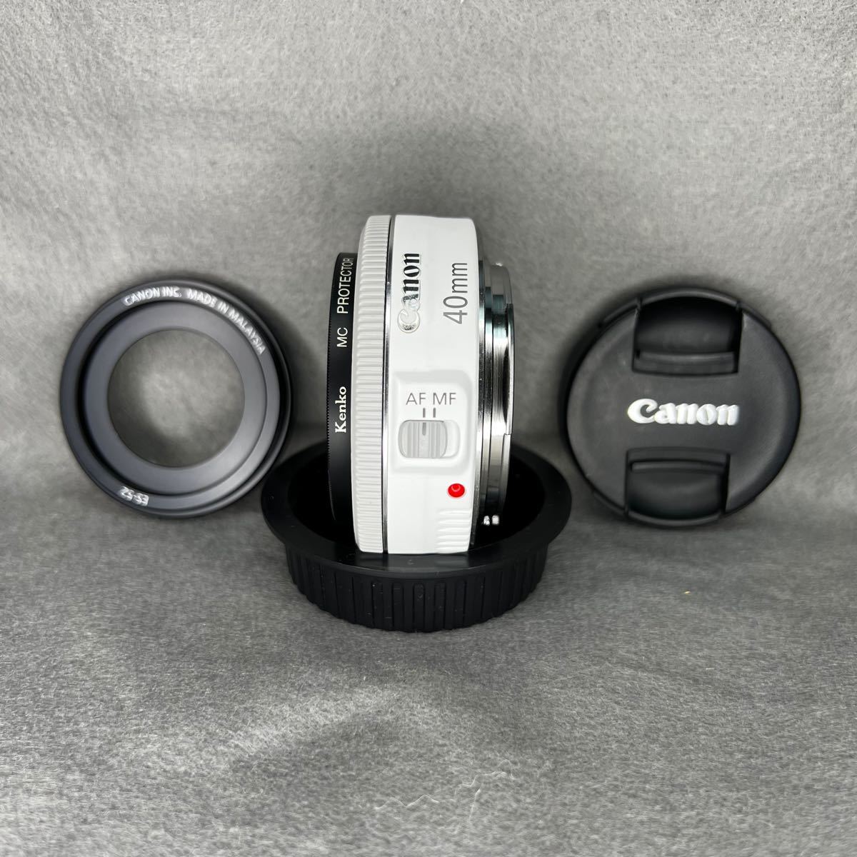 Canon EF 40mm f2 8 STM ホワイト 純正フード付き|PayPayフリマ