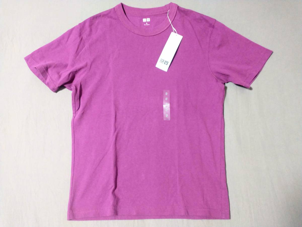 新品 UNIQLO U クルーネック Tシャツ S 74パープル カットソー ユニクロ