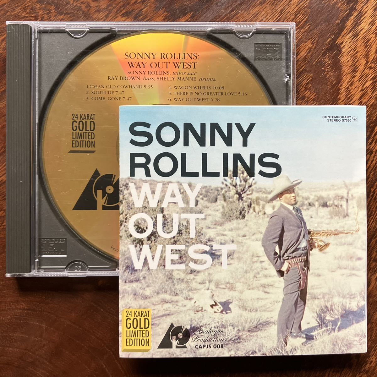 24K GOLD CD】SONNY ROLLINS WAY OUT WEST ソニー・ロリンズ ウェイ・アウト・ウエスト ANALOGUE  PRODUCTIONS CAPJ 008 ゴールド CD