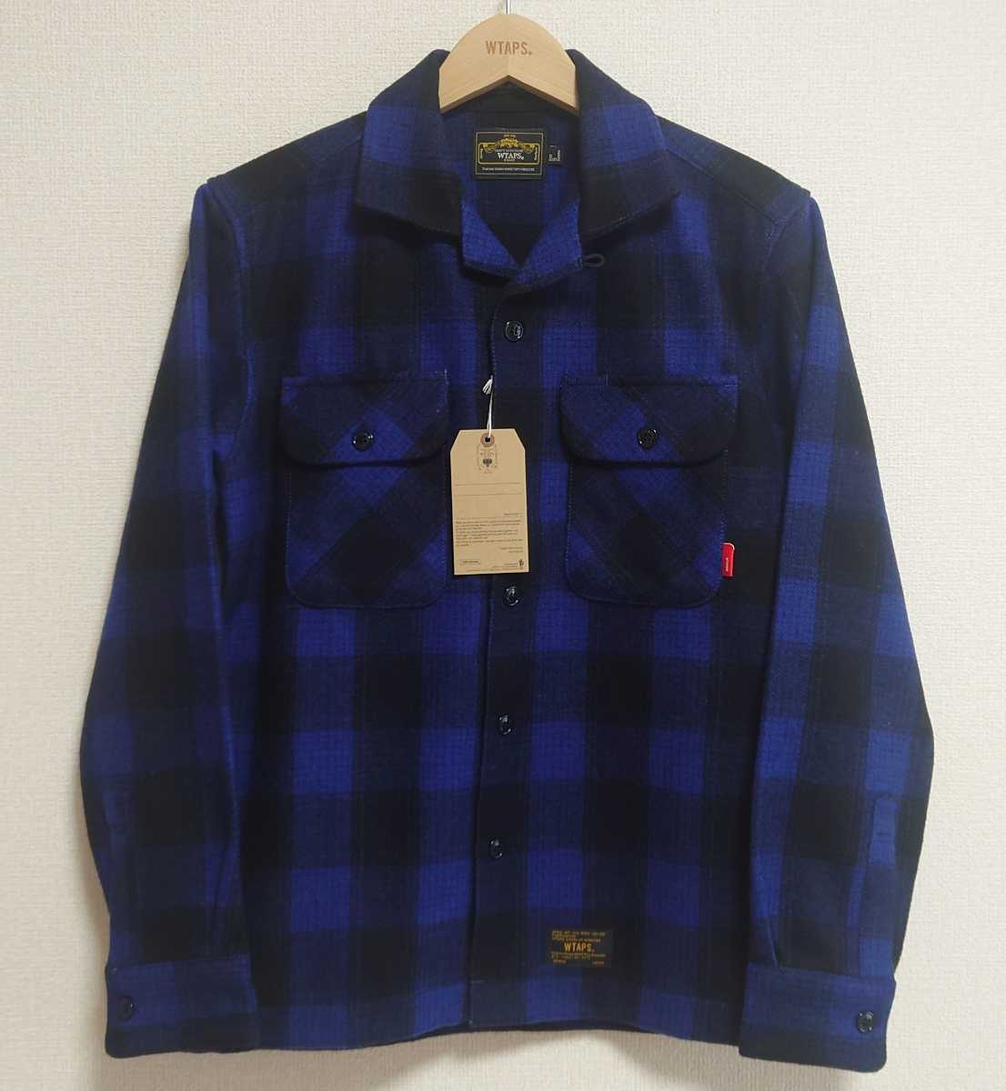 【新品】WTAPS 2011AW VATOS L/S 02 SHIRT. WOOL.TEXTILE BLUE 青 112SPDT-SHM02 Sサイズ SMALL WAY OF LIFE_画像1