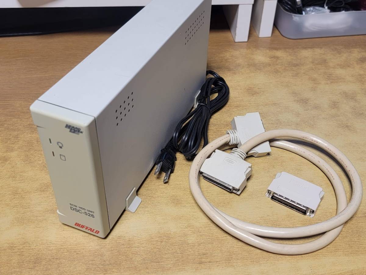 BUFFALO DSC-526 SCSI 外付けハードディスクドライブ HDDなし PC-9801 PC9821 動作品 通電確認 中古品 希少品_画像1