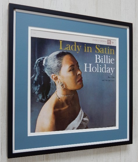 ビリー・ホリデイ/Lady in Satin/名盤LPジャケ・アート・ポスター 額入り/Billie Holiday/レディ・ディ/ジャズ ボーカル/アルバム アート_画像1