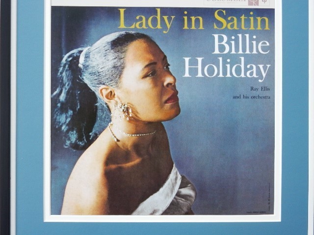 ビリー・ホリデイ/Lady in Satin/名盤LPジャケ・アート・ポスター 額入り/Billie Holiday/レディ・ディ/ジャズ ボーカル/アルバム アート_画像2