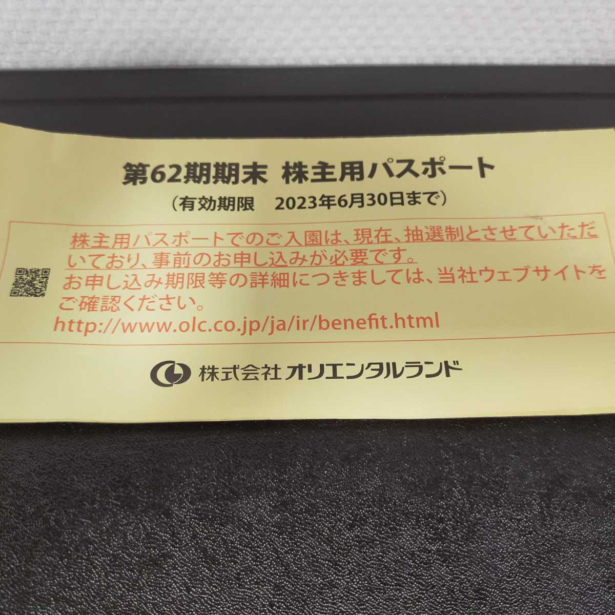 6109 東京ディズニーリゾート・株主優待券 2023年6月30日期限_画像3
