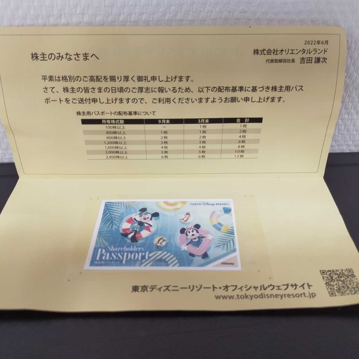 6109 東京ディズニーリゾート・株主優待券 2023年6月30日期限_画像1
