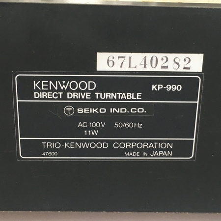 KENWOOD KP-990 ケンウッド ターンテーブル 中古 ジャンク Y6528309_画像2